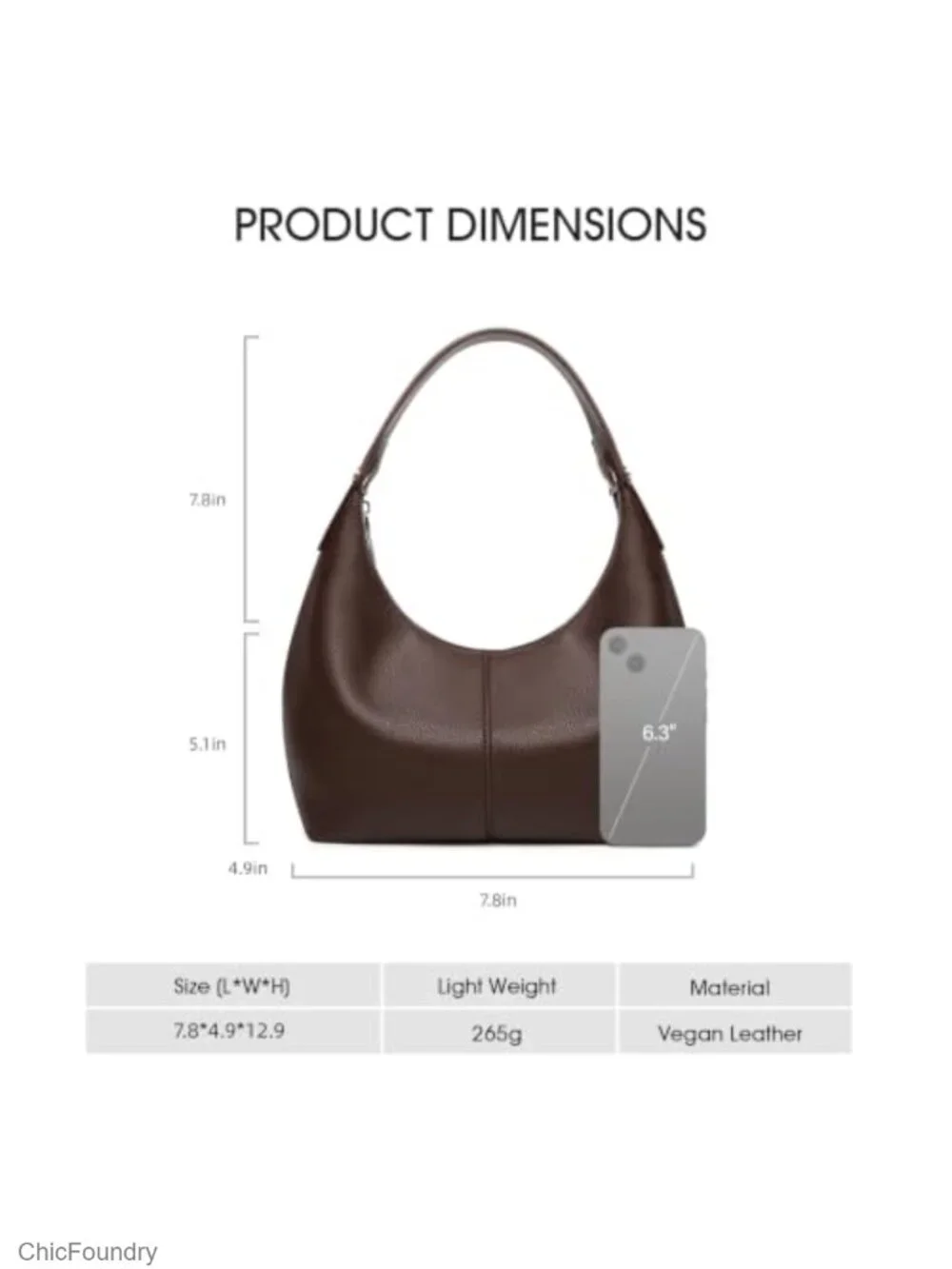 Vegan Leather Hobo Shoulder Bag Y2K Purse Tote Handbag for Women